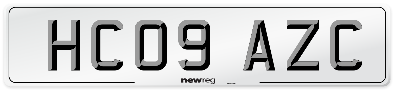 HC09 AZC Number Plate from New Reg